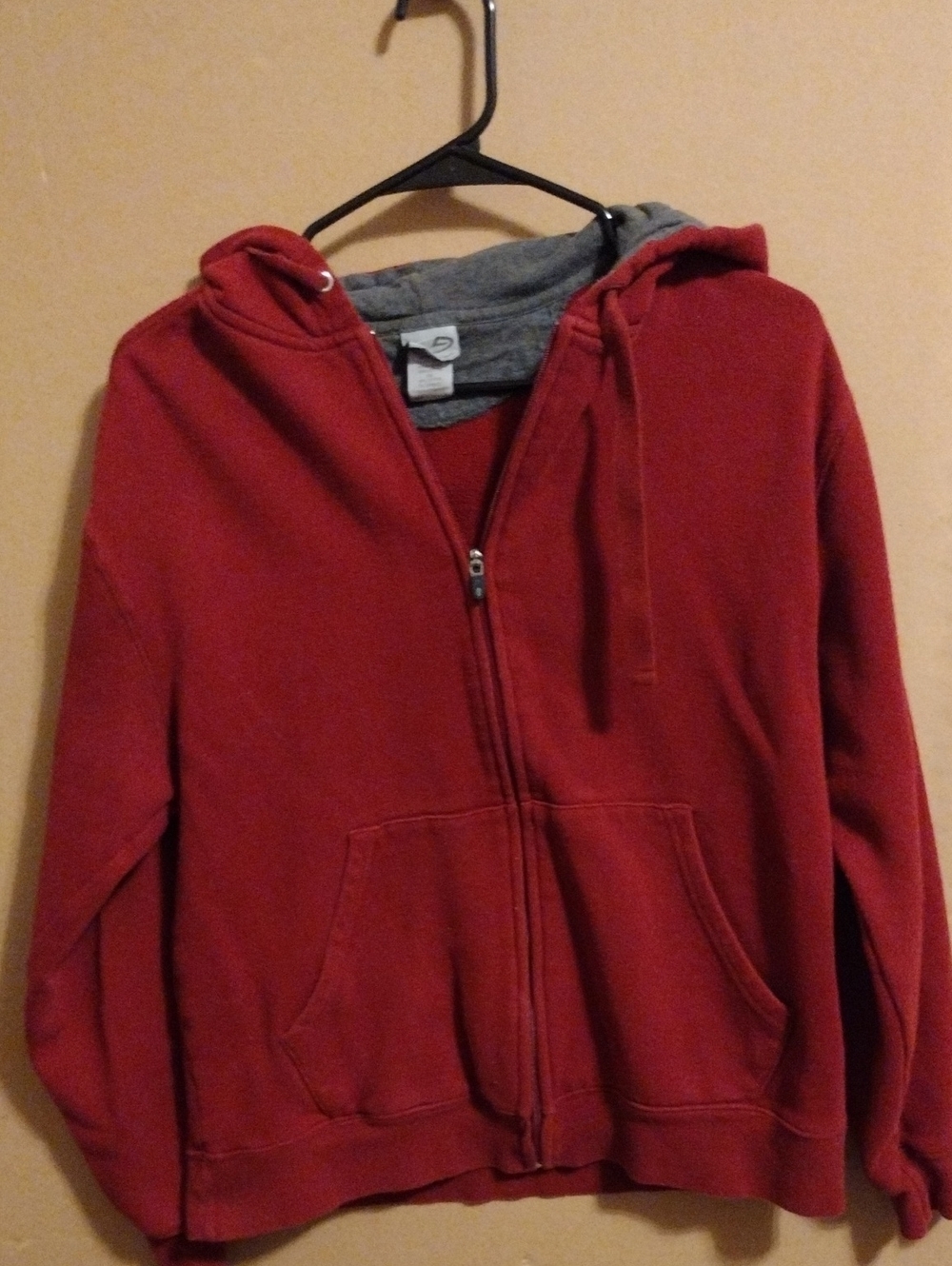 Champion Red Full-Zip Hoodie with Gray Lining